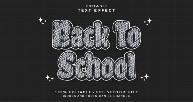 Düzenlenebilir metin biçimi efekti - Okula Dönüş metin tarzı teması. projeniz için