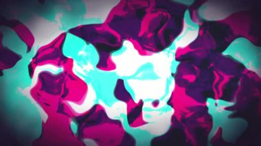 Cyan ve pembe dalgaların soyut döngüsü. Arkaplan canlandırması.