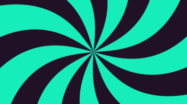 Soyut siyah ve tosca spiral çizgi çizgi çizgi animasyon döngüsü arka planı.