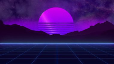 Bir ızgara deseni ve dağ ile soyut döngüleme arka planı.