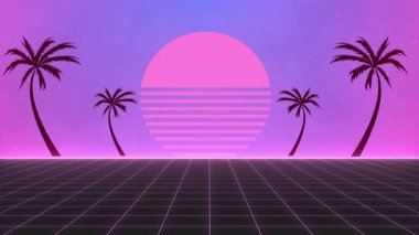 Izgara desenli ve ağaçlı soyut döngü arkaplanı.