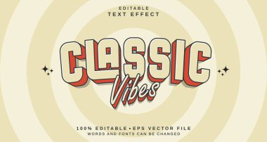 Düzenlenebilir metin biçimi efekti - Klasik Vibes metin biçimi teması. projeniz için