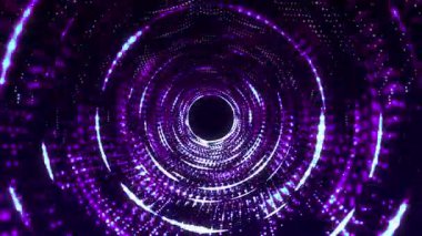 Parlayan mor ışıkların Neon Spiral Girdabı