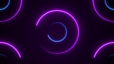 Mavi ve Mor Floresan Enerji Canlandırılmış Döndürme Çemberi - Döndürme Arkaplanı.