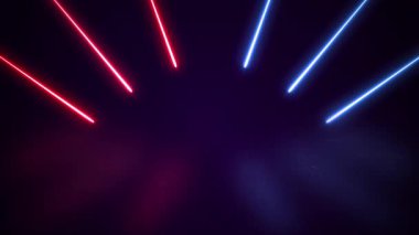 Soyut Fütürist Mavi ve Kırmızı Neon Lazer Çizgi Döngüsü arka planı.