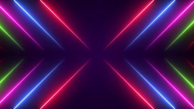 Soyut Gelecek Renkli Neon Lazer Çizgisi Döngüsü arkaplanı.