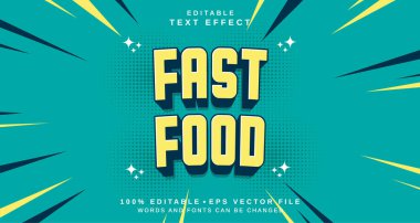 Düzenlenebilir metin tarzı efekti - Fast Food metin biçimi teması. projeniz için
