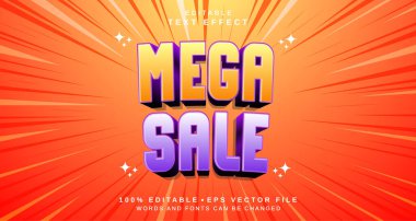 Düzenlenebilir metin biçimi efekti - Mega Satış metin biçimi teması. projeniz için