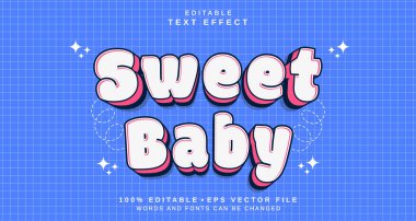 Düzenlenebilir metin tarzı efekti - Sweet Baby metin tarzı teması. projeniz için