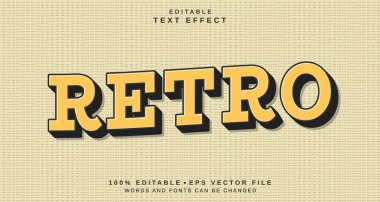 Düzenlenebilir metin biçimi efekti - Retro metin biçimi teması. projeniz için