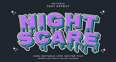 Düzenlenebilir metin biçimi efekti - Night Scare metin biçimi teması. projeniz için