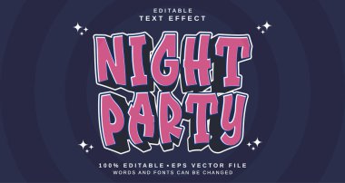 Düzenlenebilir metin tarzı efekti - Gece Partisi metin tarzı teması. projeniz için