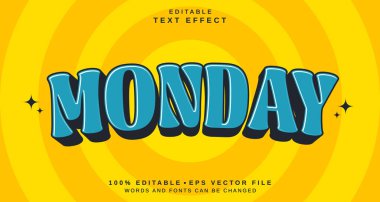 Düzenlenebilir metin biçimi efekti - Pazartesi metin biçimi teması. projeniz için