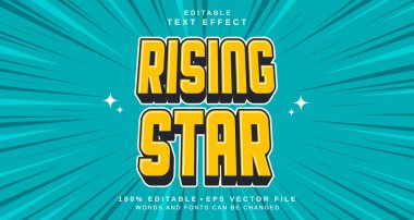 Düzenlenebilir metin biçimi efekti - Yükselen Yıldız metin biçimi teması. projeniz için