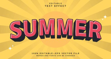 Düzenlenebilir metin biçimi efekti - Yaz metin biçimi teması. projeniz için