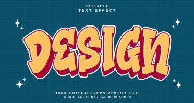 Düzenlenebilir metin biçimi efekti - Yapıştırıcı Tasarım metin biçimi teması. projeniz için