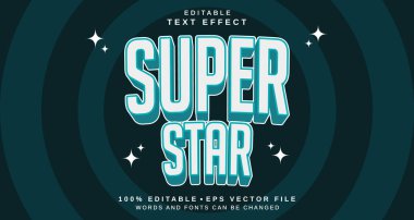 Düzenlenebilir metin biçimi efekti - Süper Yıldız metin biçimi teması. projeniz için