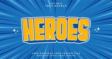 Düzenlenebilir metin biçimi efekti - Heroes metin biçimi teması. projeniz için