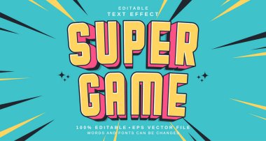 Düzenlenebilir metin biçimi efekti - Süper Oyun metin biçimi teması. projeniz için