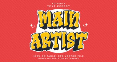 Düzenlenebilir metin biçimi efekti - Ana Sanatçı metin biçimi teması. projeniz için