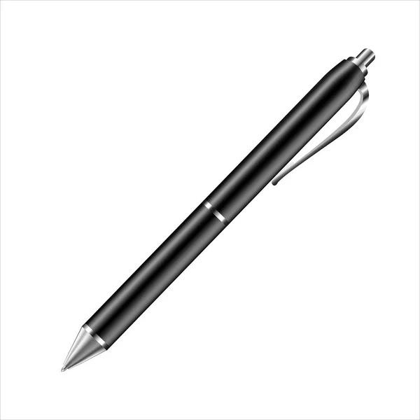 Проста Чорна Ручка Макет Роботу Класична Ручка Дизайну Векторні Ілюстрації — стоковий вектор