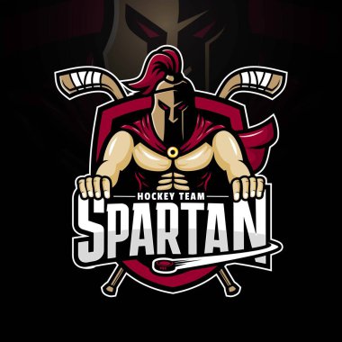 Spartalı maskot buz hokeyi logosu tasarımı