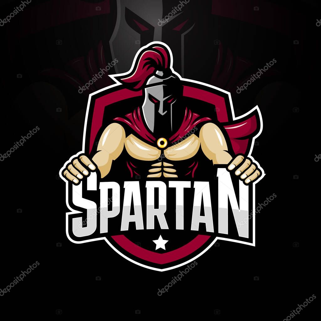 Spartan mascot esport logo design