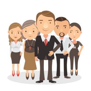 Bir grup iş adamı. Vektör Çizgi Film Çizimleri