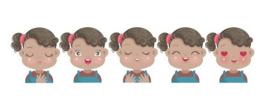 Olumsuz duygular, Afrikalı küçük kız yüzü. Gurur, mutluluk, empati, umut, inanç, neşe ve sevgi ifade eden çocuk