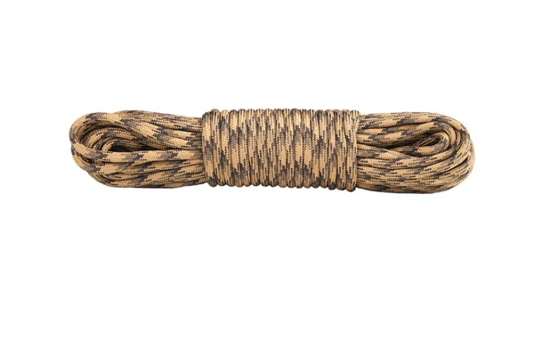 Paracord Isolated Brown Tactical Cord Strong Tourist 550 — Stock Photo, Image