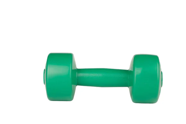 Dumbbell Green Isolate Fitness Deporte Ejercicio —  Fotos de Stock