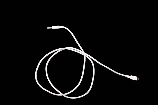 电缆微隔离 白色在黑色上 — 图库照片