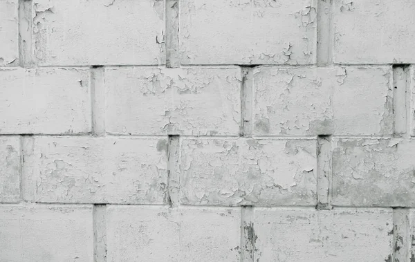 Old Wall Cracked Surface Unattractive Gliding Color White Brick Background — Stock Photo, Image
