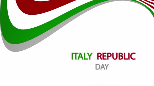Italien Republik Dag Flagga Konst Video Illustration — Stockvideo