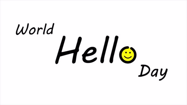 Világ Hello Nap Tipográfia Art Video Illusztráció — Stock videók