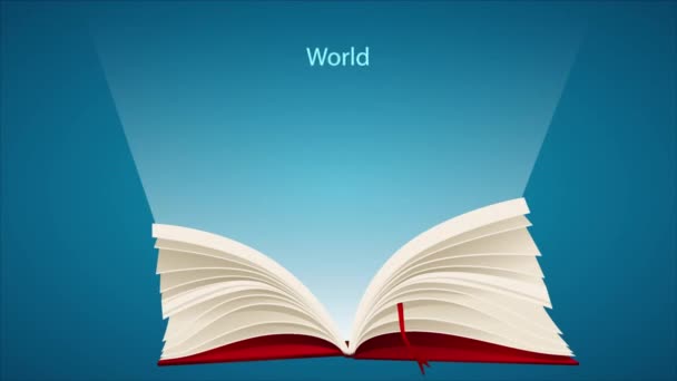 Día Mundial Los Estudiantes Libro Abierto Ilustración Vídeo Arte — Vídeos de Stock