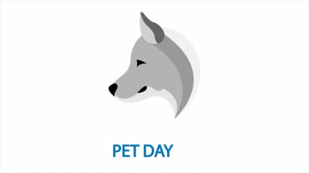 Εθνικό Κατοικίδιο Ζώο Ημέρα Σκυλί Λογότυπο Τέχνη Εικονογράφηση Βίντεο — Αρχείο Βίντεο