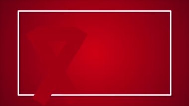 Dünya yardımcıları: kırmızı kurdele beyaz çerçeve, sanat videosu illüstrasyonu.