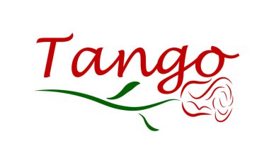 Gül ile tango metni, vektör sanatı çizimi.