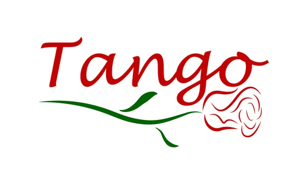 Tango Text Mit Rose Vektorgrafik Illustration — Stockvektor