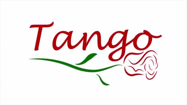 Tango Κείμενο Τριαντάφυλλο Τέχνη Εικονογράφηση Βίντεο — Αρχείο Βίντεο