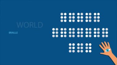 Dünya Braille gündüz gözü, sanat videosu illüstrasyonu.