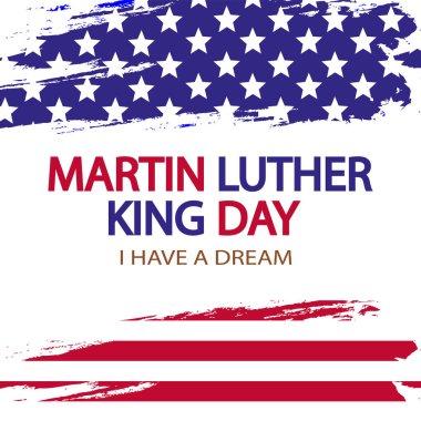 Martin Luther King günü ABD bayrağı suluboya, vektör sanat illüstrasyonu.
