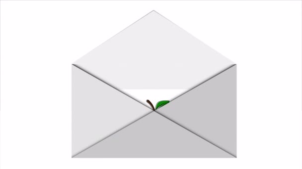Envelope Newton Dia Com Maçã Ilustração Vídeo Arte — Vídeo de Stock