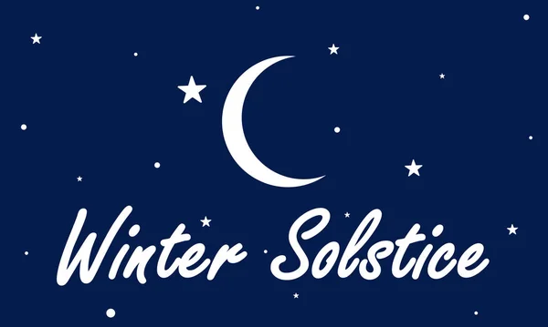 Solstício Inverno Tipografia Céu Noturno Ilustração Arte Vetorial Gráficos Vetores