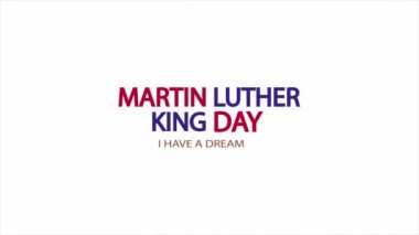 Martin Luther King günü ABD bayrağı suluboya, sanat videosu illüstrasyonu.