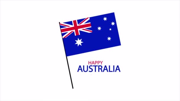 Austrálie Den Vlajka Leden Art Video Ilustrace — Stock video