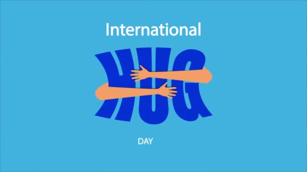 国際的な抱擁の日タイポグラフィ アートビデオイラスト — ストック動画