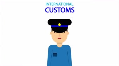 International customs day character, art video illustration.