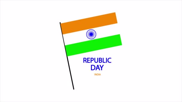 День Республики Индия Флаг Января Картинная Видеоиллюстрация — стоковое видео
